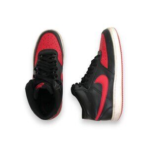 Nike Black University Red White Court Vision Mid Sneakers Size 8.5